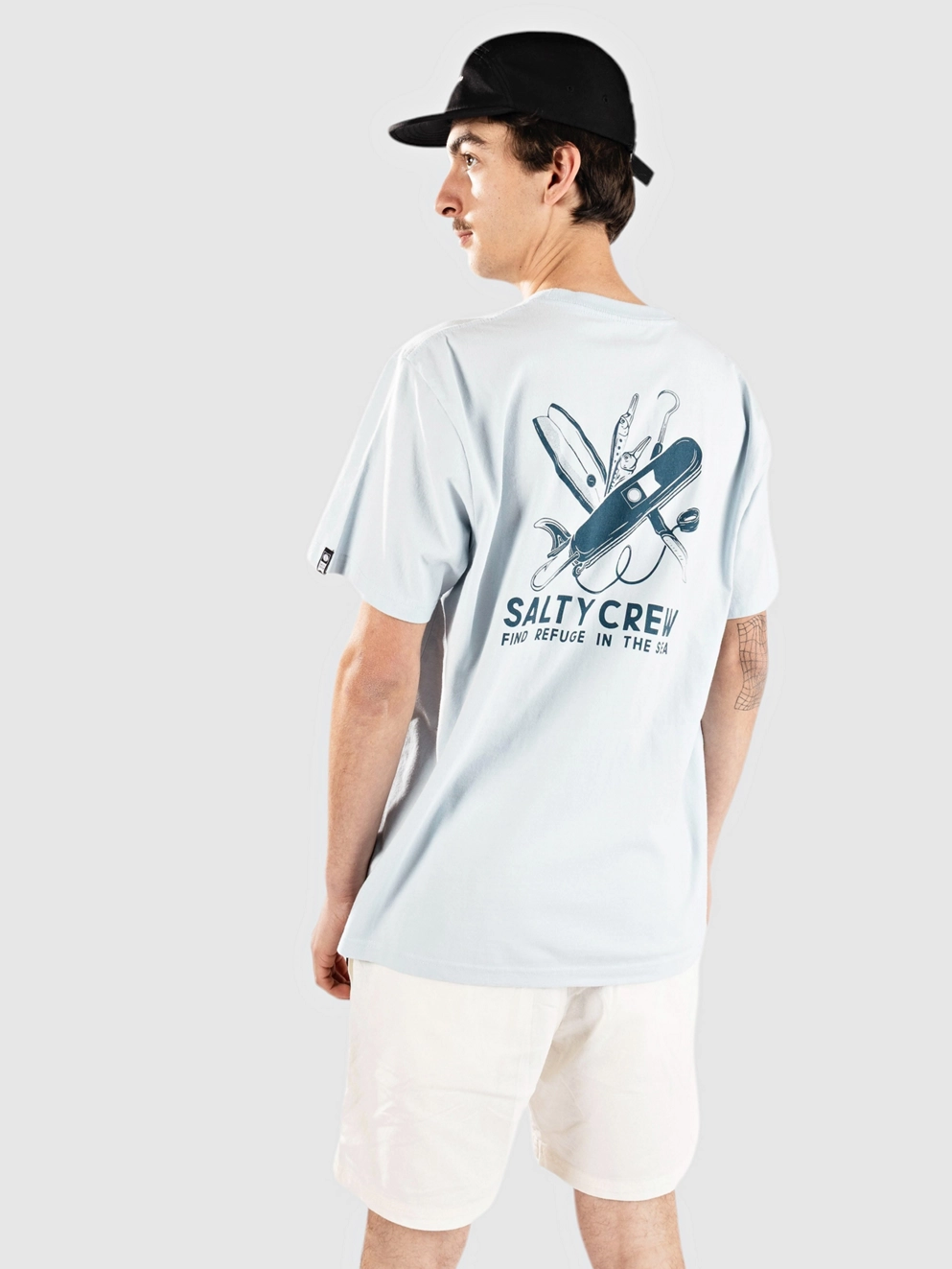 Salty Crew Pocket Knife Vintage T-Shirt blue fog
