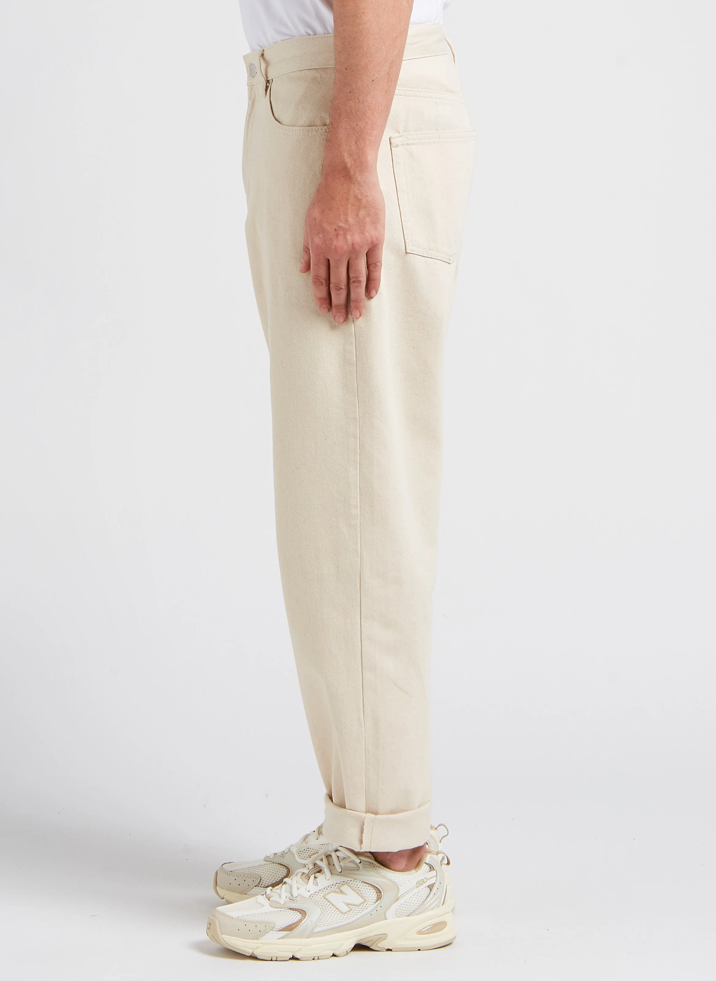 Jean décontracté en coton biologique | Beige