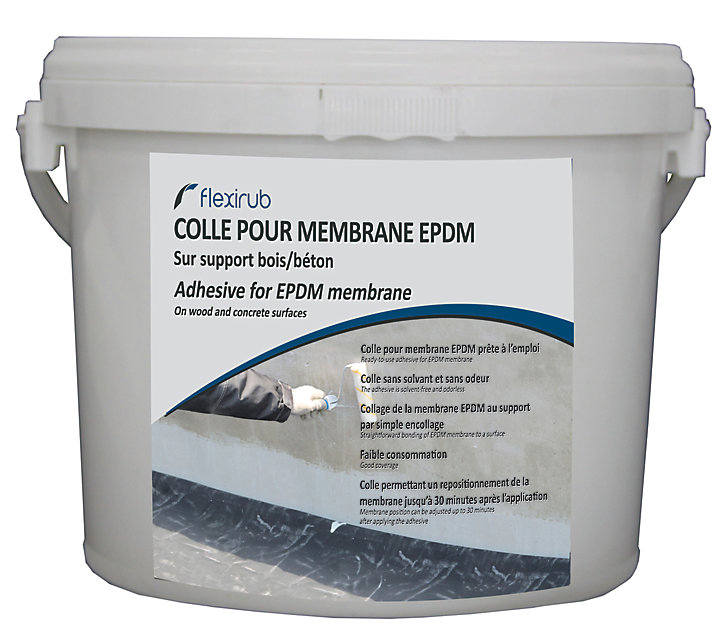 Colle pour membrane EPDM sur support bois et bêton Flexirub 8L