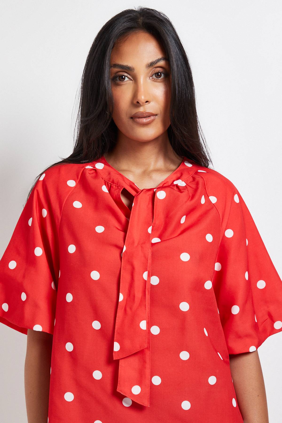 Wallis Robe Droite à Pois Petite Taille