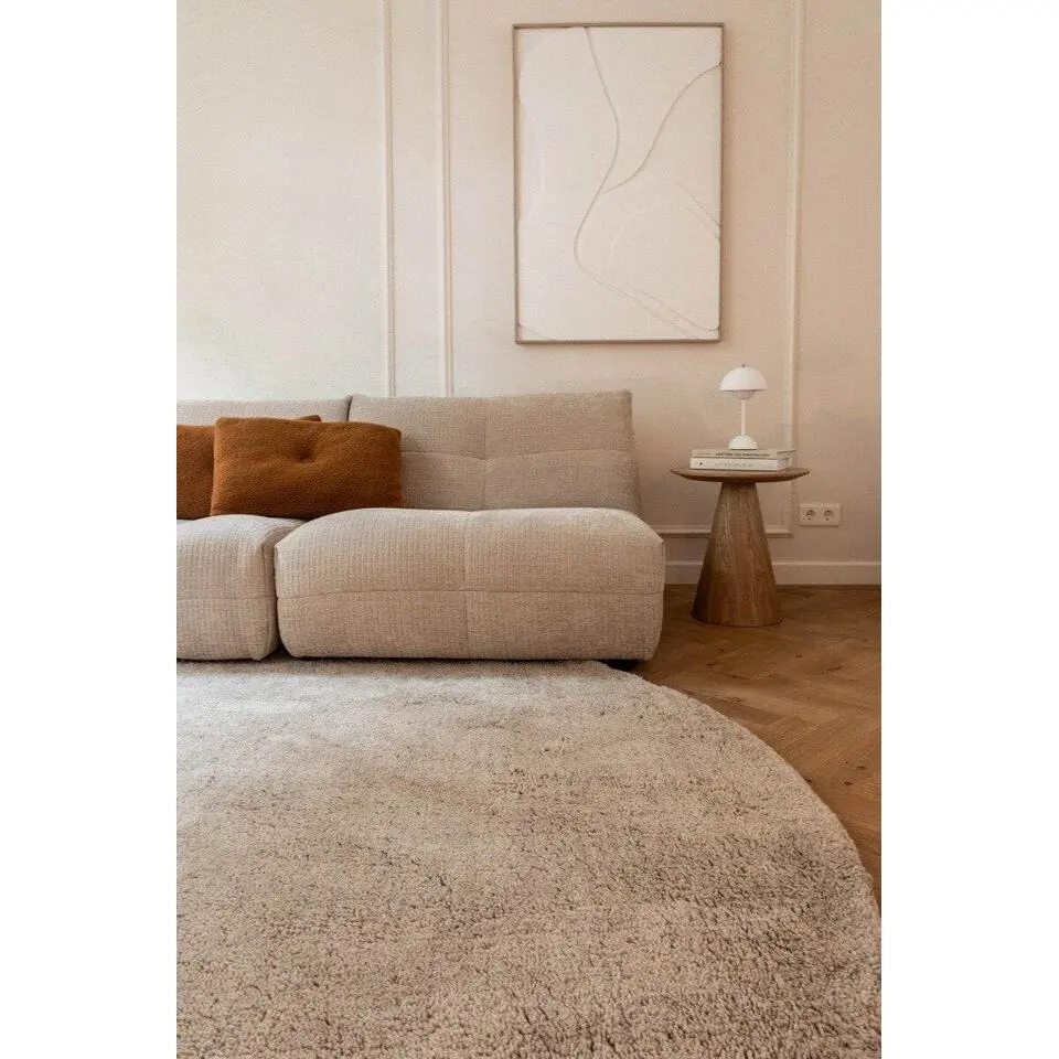 Interieur05 rond berber vloerkleed Nador lichtgrijs - 160 x 160 cm