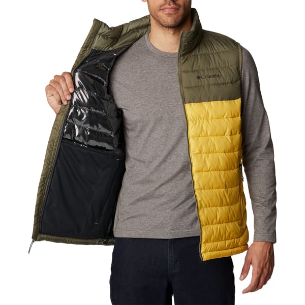 Doudoune randonnée COLUMBIA POWDER LITE VEST GOLDEN NUGGET/STONE GREEN