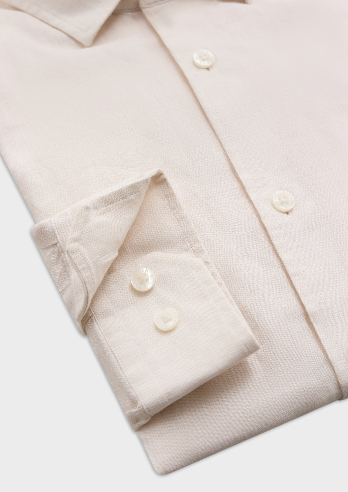 Chemise sport Slim en lin uni sable