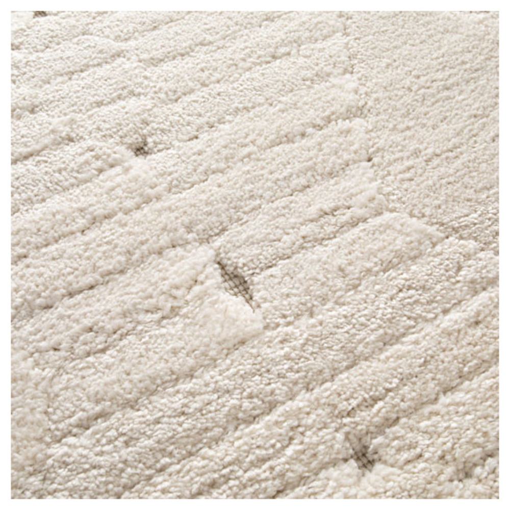 Tapis de salon graphique en relief - ilyes - blanc crème - 120 x 170 cm