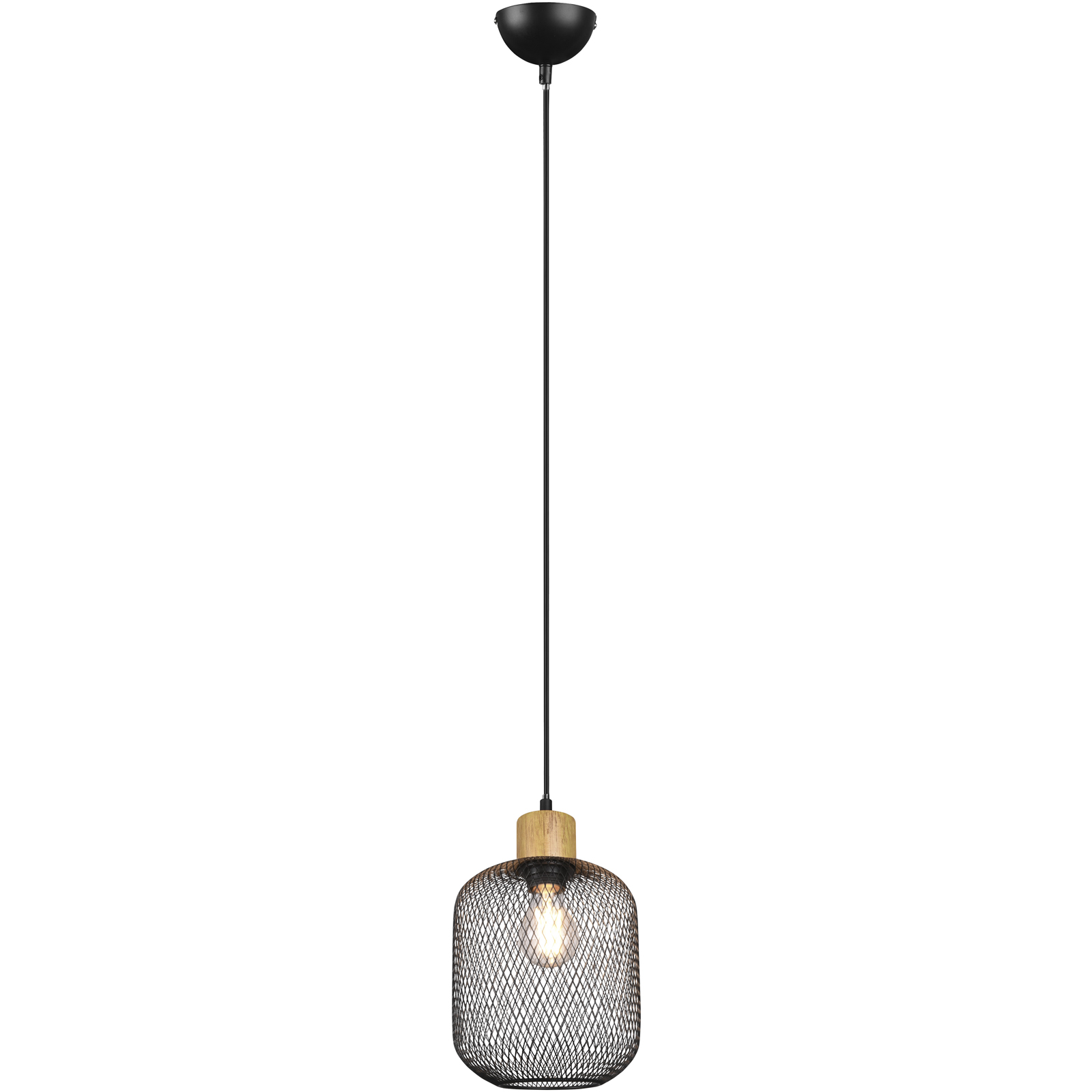 Pendelleuchte - schwarz - 1-flammig - Schirm-Ø 18 cm