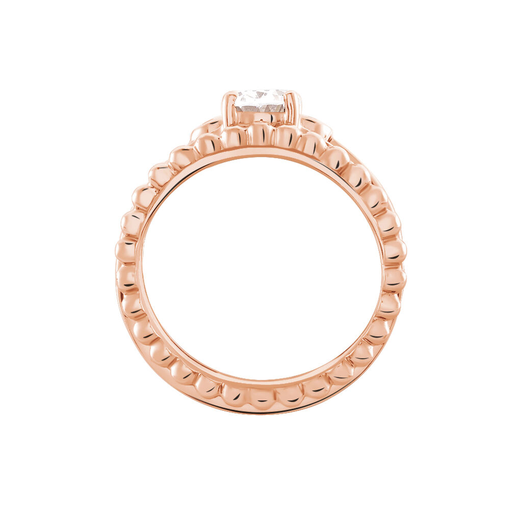 Bague Solitaire Tavira Argent Rose Oxyde De Zirconium