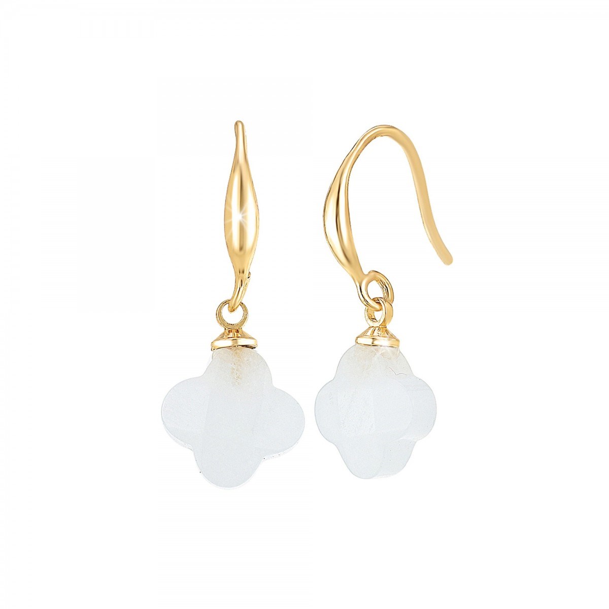 Boucles d'oreilles SC Bohème ornées de quartz blanc