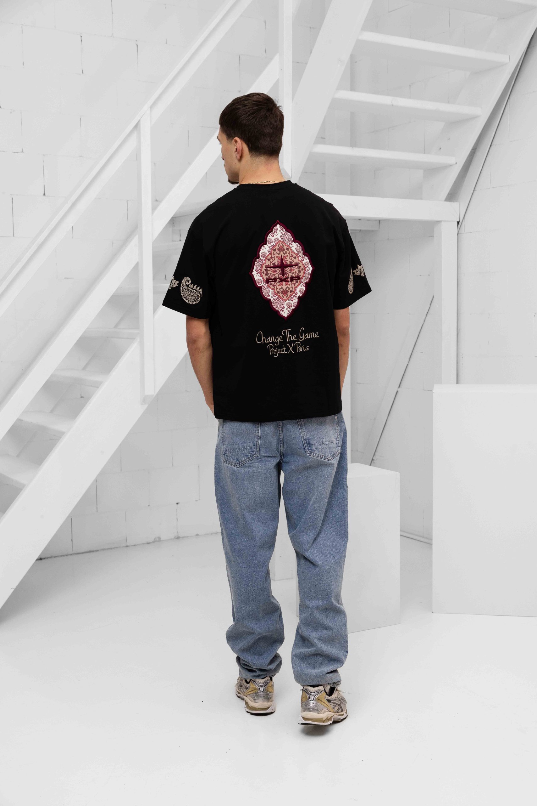 Project X Paris Embroidered T-Shirt Heren Zwart