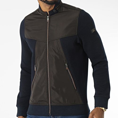 Veste Zippée BLC22K04 Bleu Marine Marron Foncé