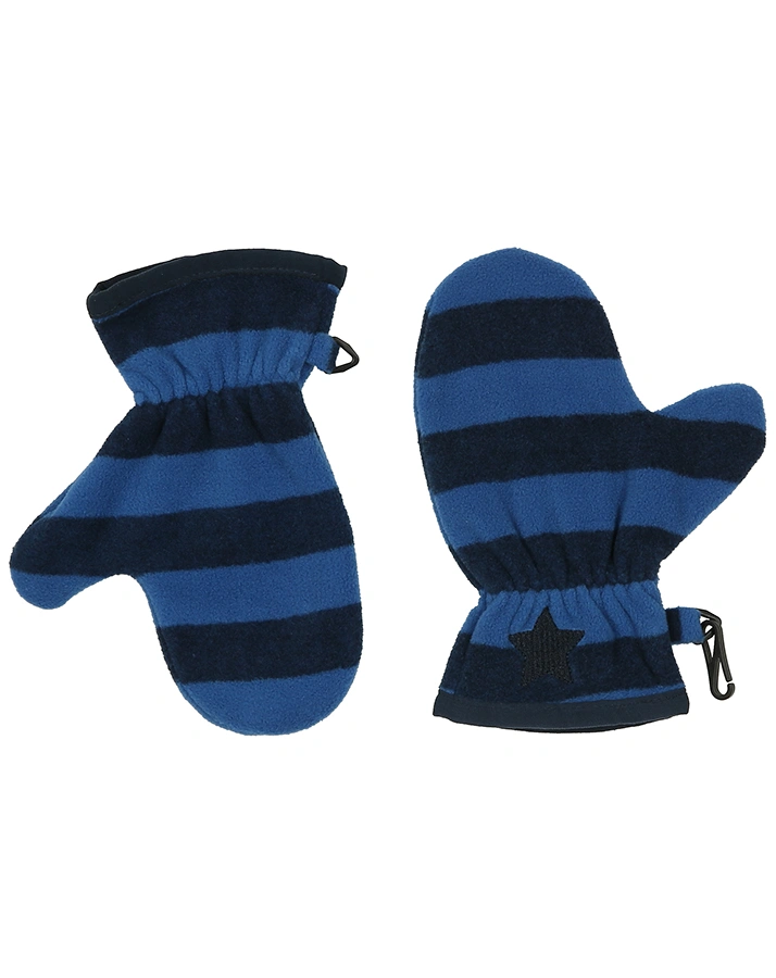 Fleece-Fäustlinge STERNCHEN gestreift in blau