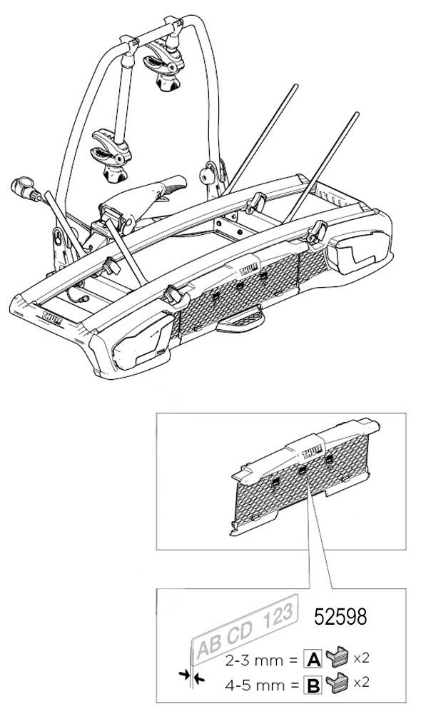 Thule 2A+2B 52598 Kennzeichenclips kaufen | Bike-Discount