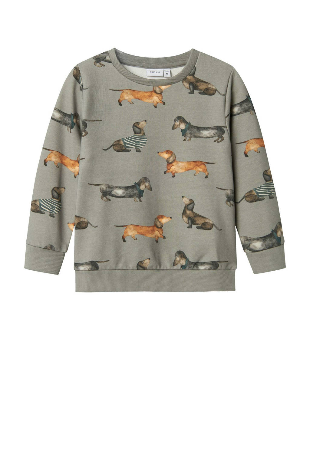 NAME IT sweater NMMKINGO met all over print donkergrijs/multicolor