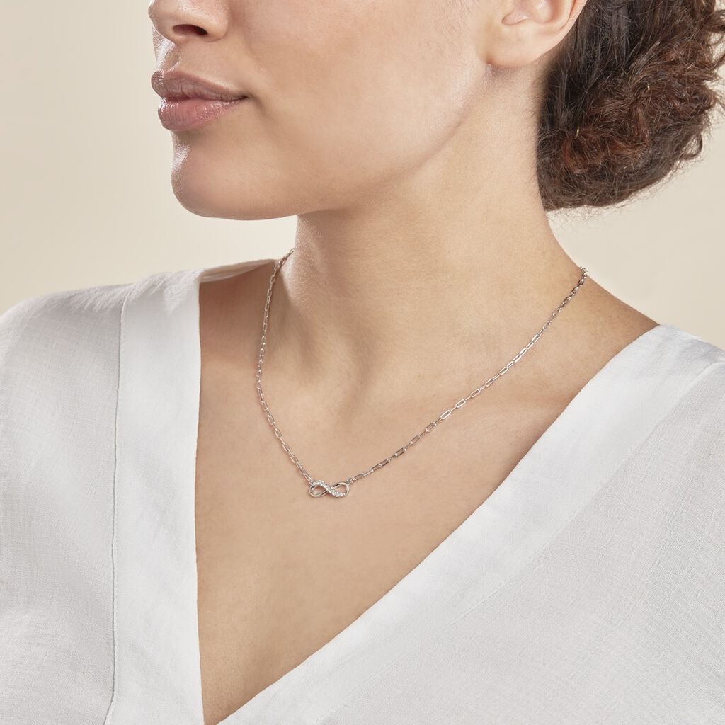 Collier Bastin Argent Blanc Oxyde De Zirconium