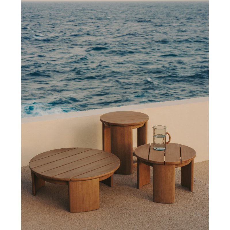 Table auxiliaire Xoriguer en bois d’eucalyptus Ø 63,5 cm