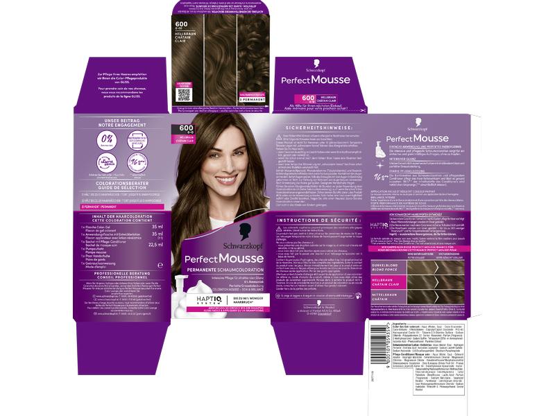 Schwarzkopf Perfect Mousse Haarcoloration Perfect Mousse 60 Permanente Haarfarbe mit perfekter Grauabdeckung