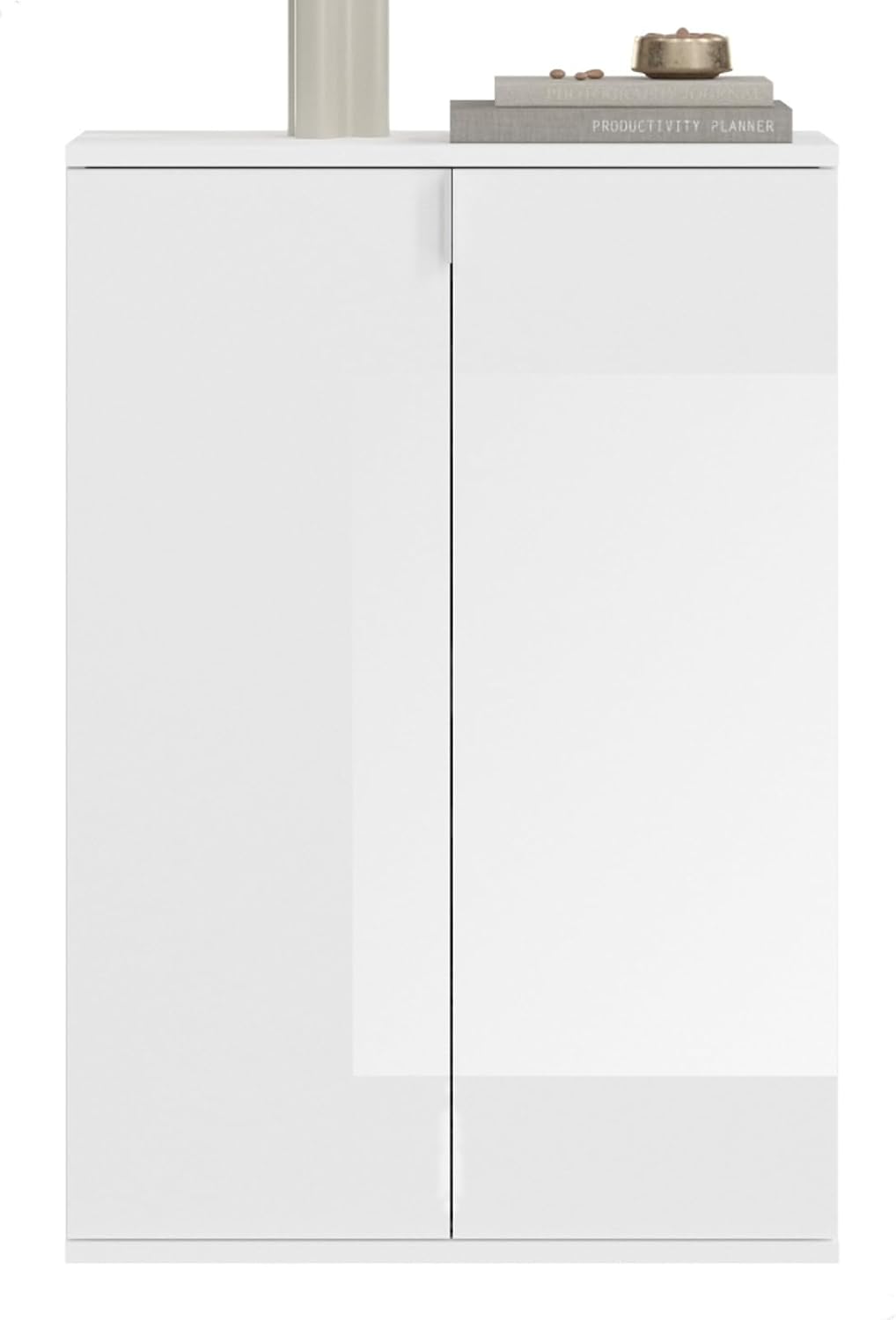 Kommode weiß Hochglanz viel Stauraum 6 Fächer Flurschrank Diele Flur 61 x 99 cm SystemX