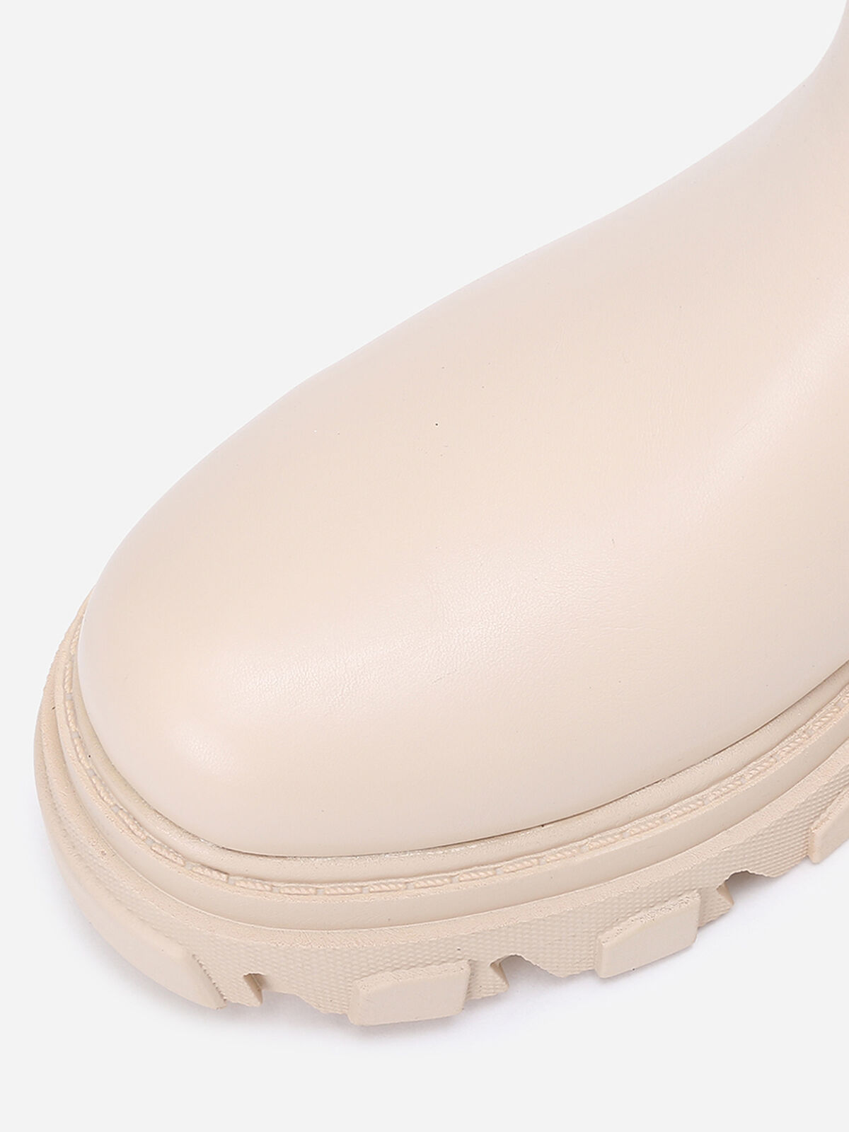 Bottines style chelsea à semelle crantée- Beige