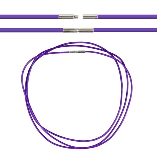 Cordon cuir 42 cm violet