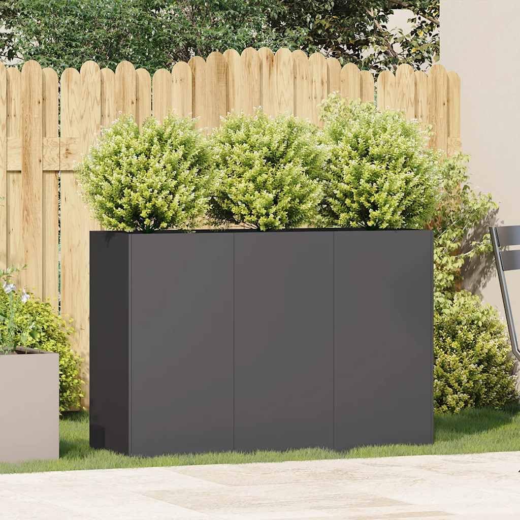 vidaXL Pflanzkübel Schwarz 120x40x80 cm Kaltgewalzter Stahl, Pflanzschale, Garten-Garten-Pflanzkübel, Outdoor-Pflanzgefäß, Hochbeet, Pflanzgefäß
