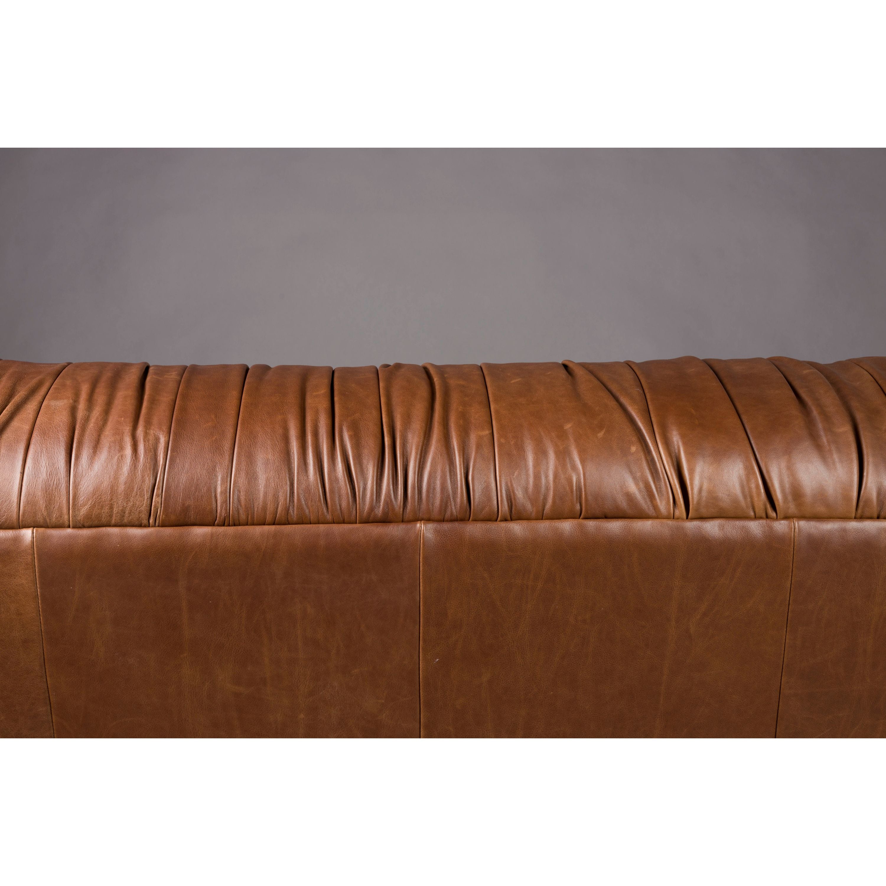 Dutchbone Douglas 3-zitsbank Leer Chocolade Bruin
