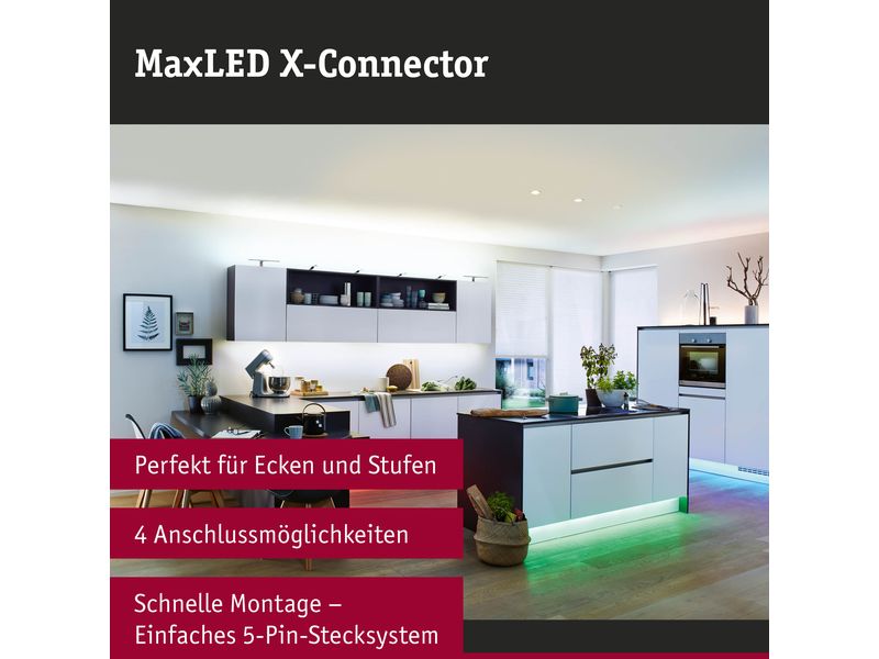Paulmann X-Verbinder MaxLED, 1 Stück Verbindet bis zu vier MaxLED Strips