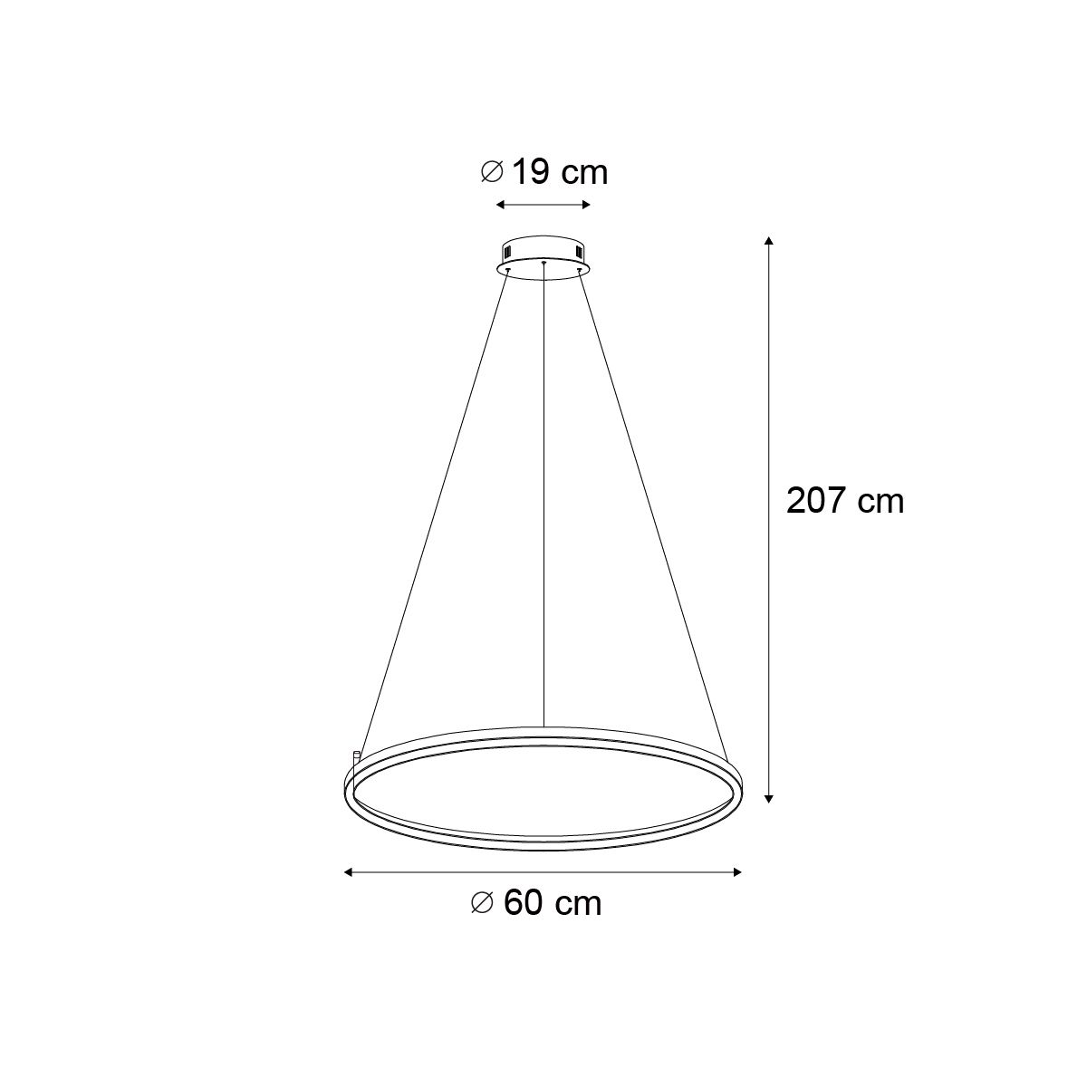 Design hanglamp beige 60cm incl. LED 3-staps dimbaar - Girello