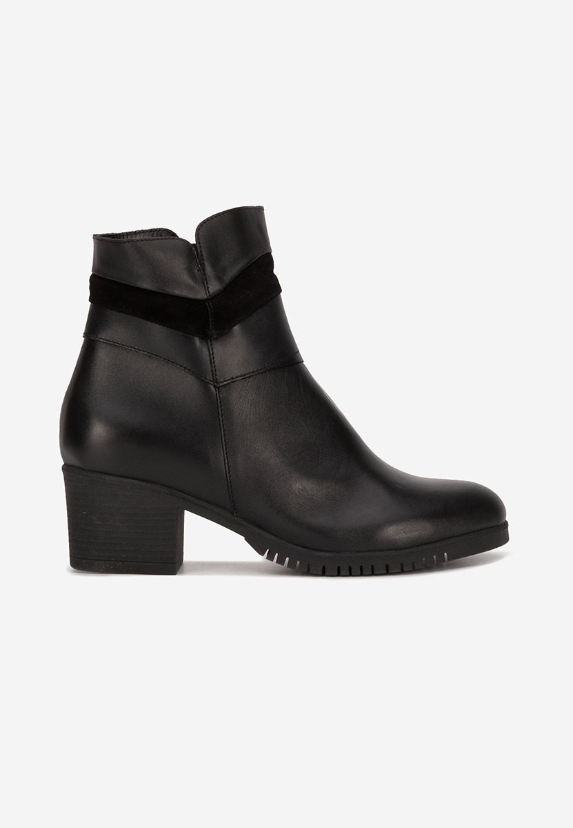 Bottines à gros talon noires Marlana