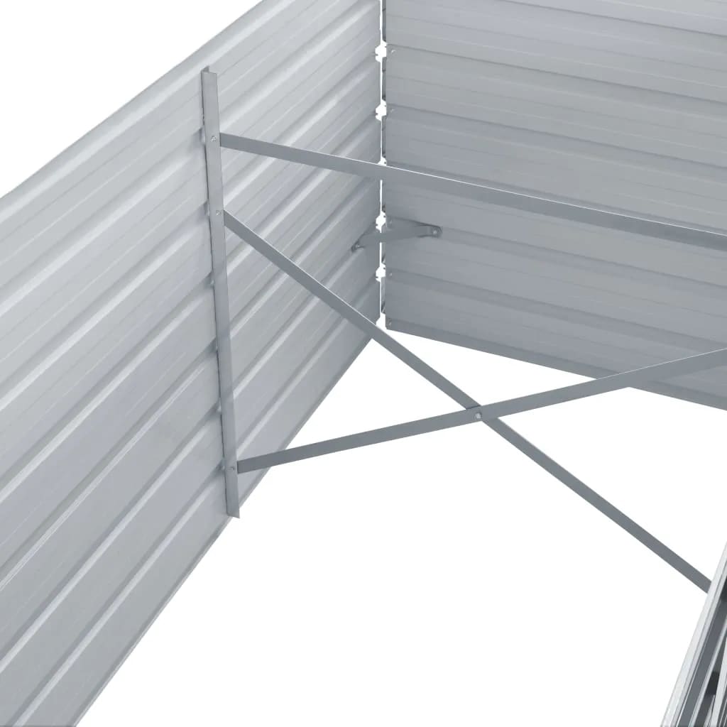 Verhoogde tuinbak, gegalvaniseerd staal, 240x80x77 cm, grijs