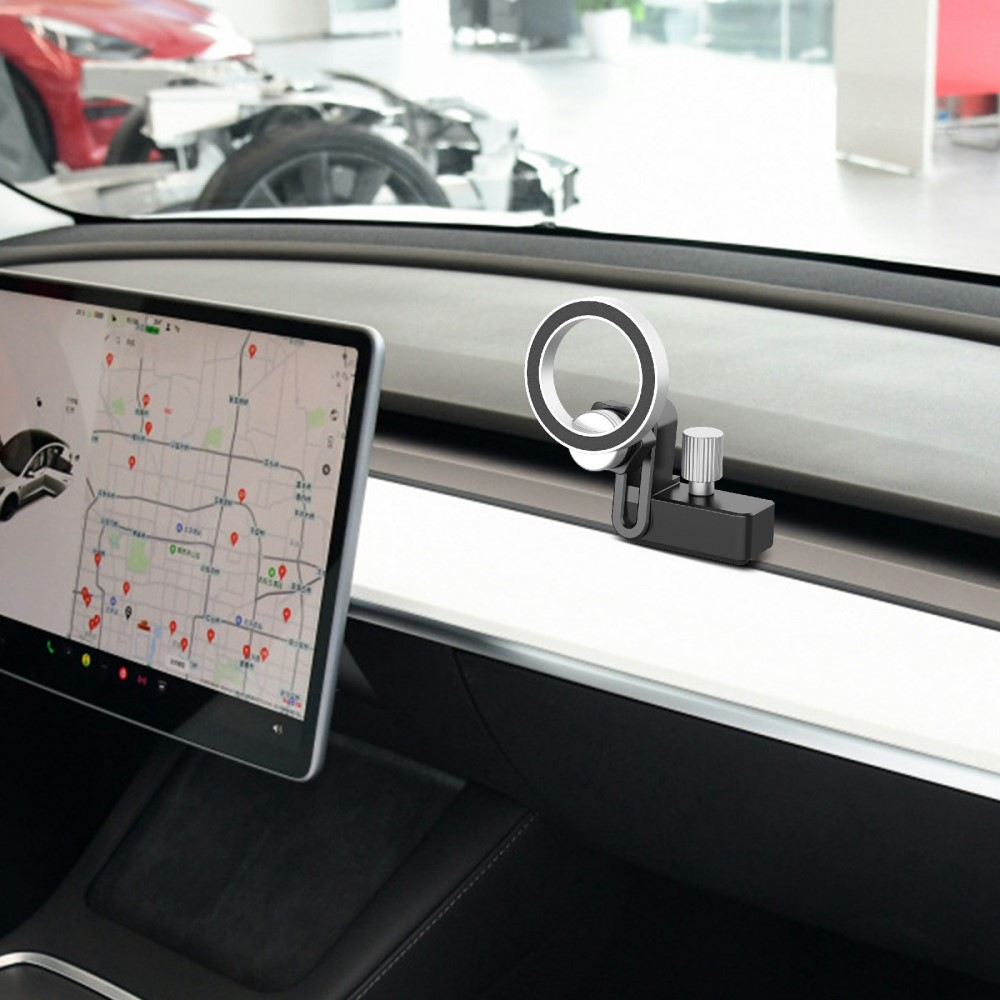 Magnetische Auto KFZ Smartphone Halterung für Tesla Model 3 / Model Y  - Schwarz / Silber