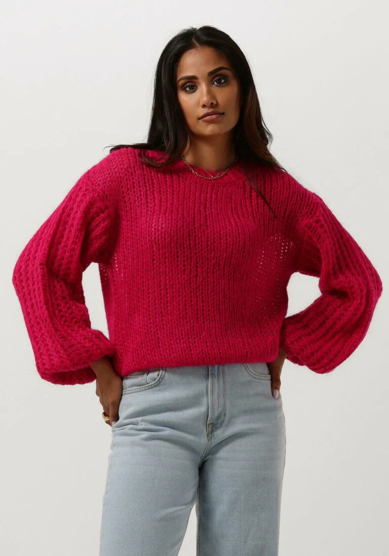 POM AMSTERDAM roze pom amsterdam trui fiery pink