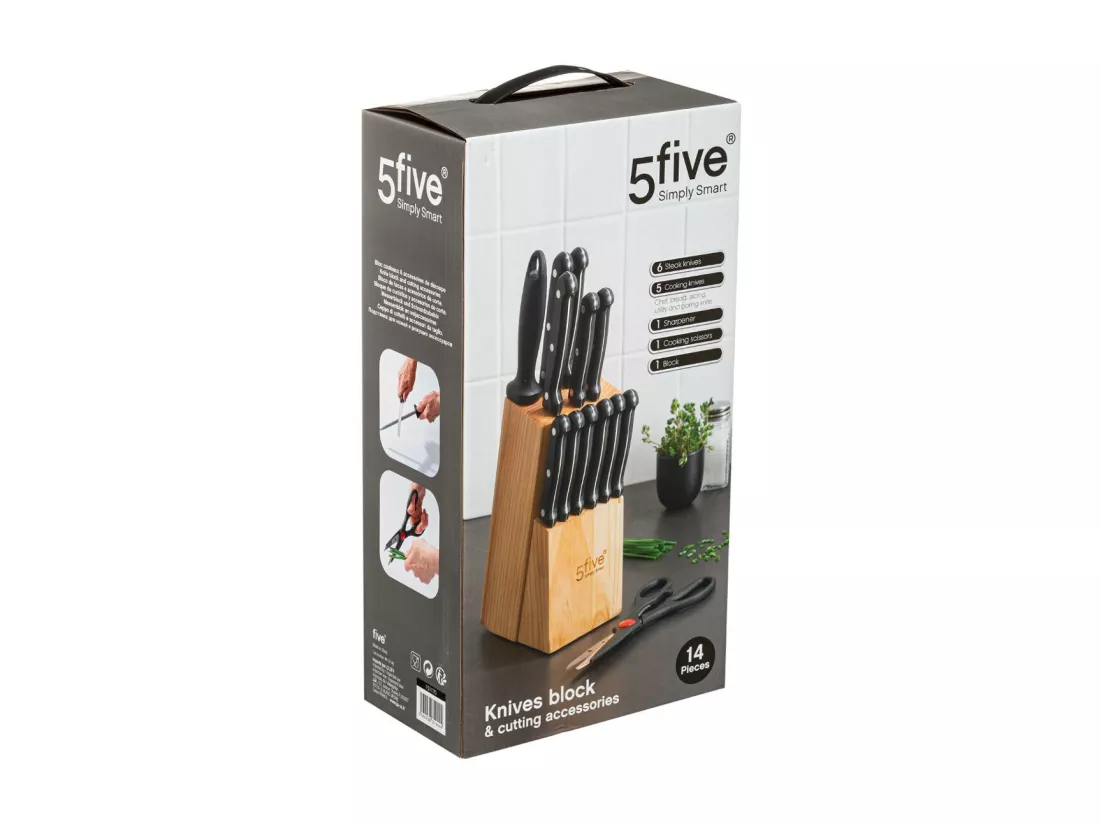 Lot de 11 Couteaux & Bloc de Rangement 