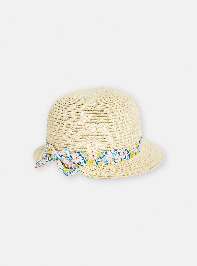 Chapeau de paille cérémonie pour bébé fille