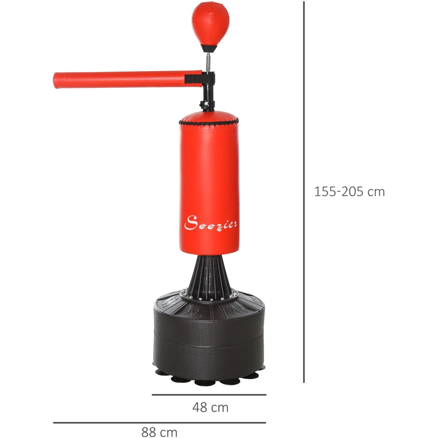 HOMCOM Boxtrainingsgerät mit drehbaren Arm schwarz, rot