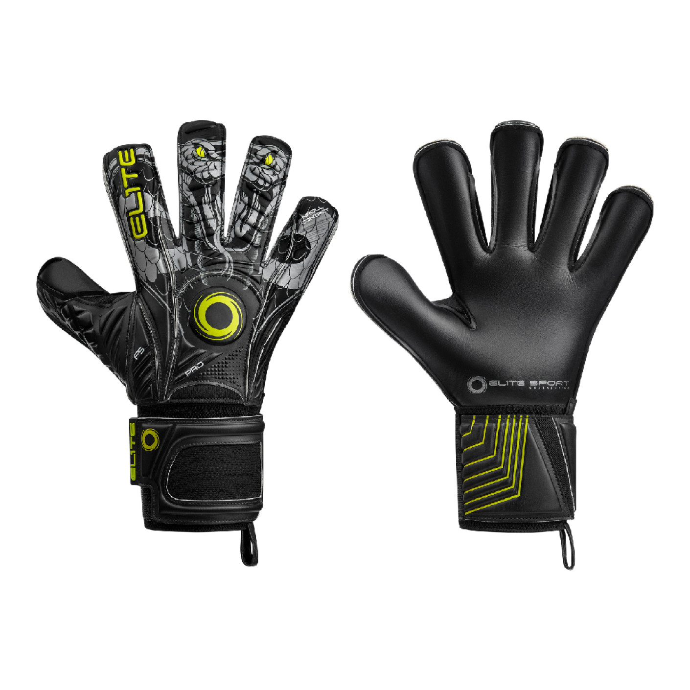 Elite Sport Vibora Keepershandschoenen Zwart Felgeel Grijs