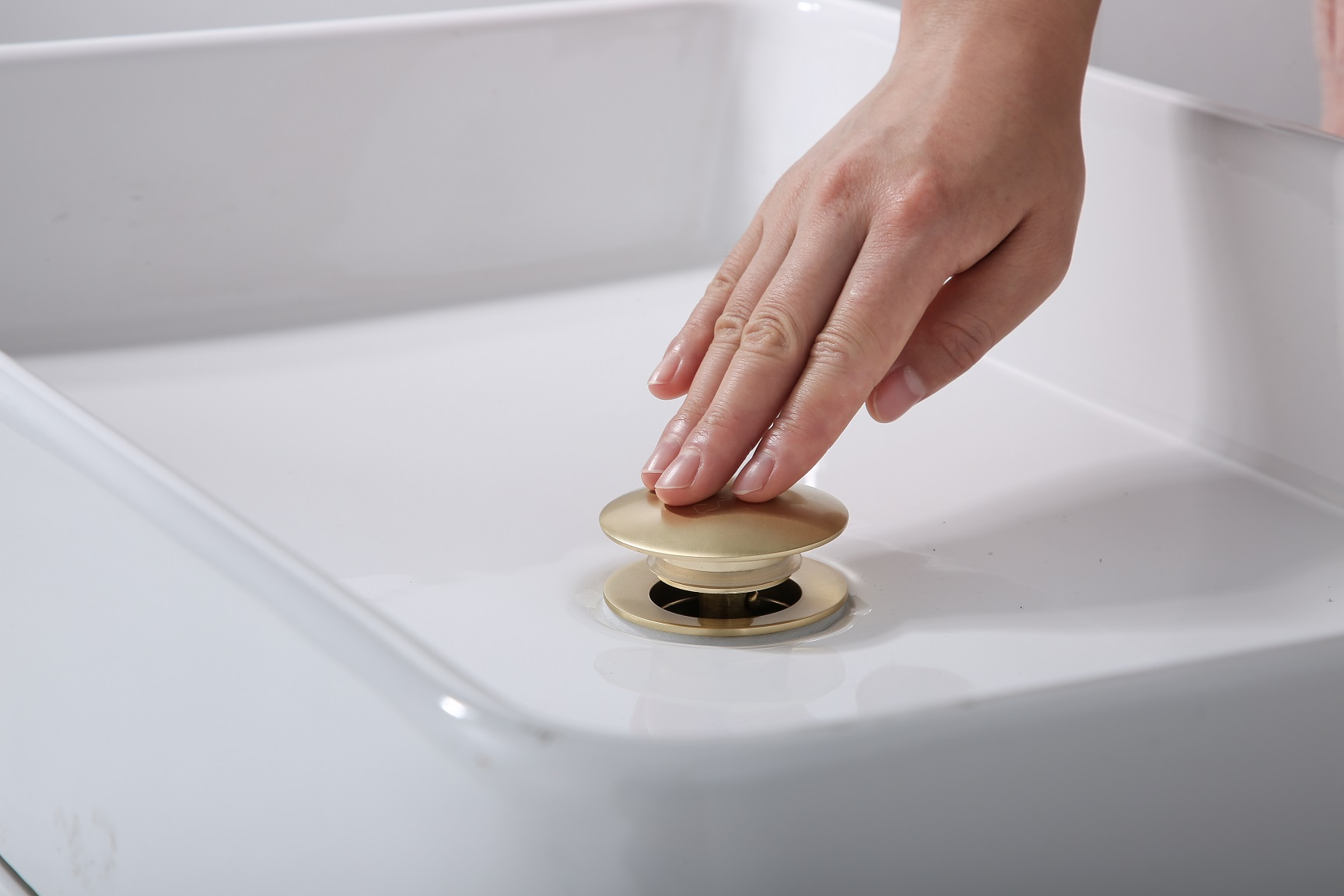 Saniclear Brass clickwaste messing geborsteld - goud mat