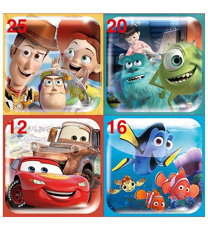 Educa Puslespil -  4 forskellige - Disney Pixar