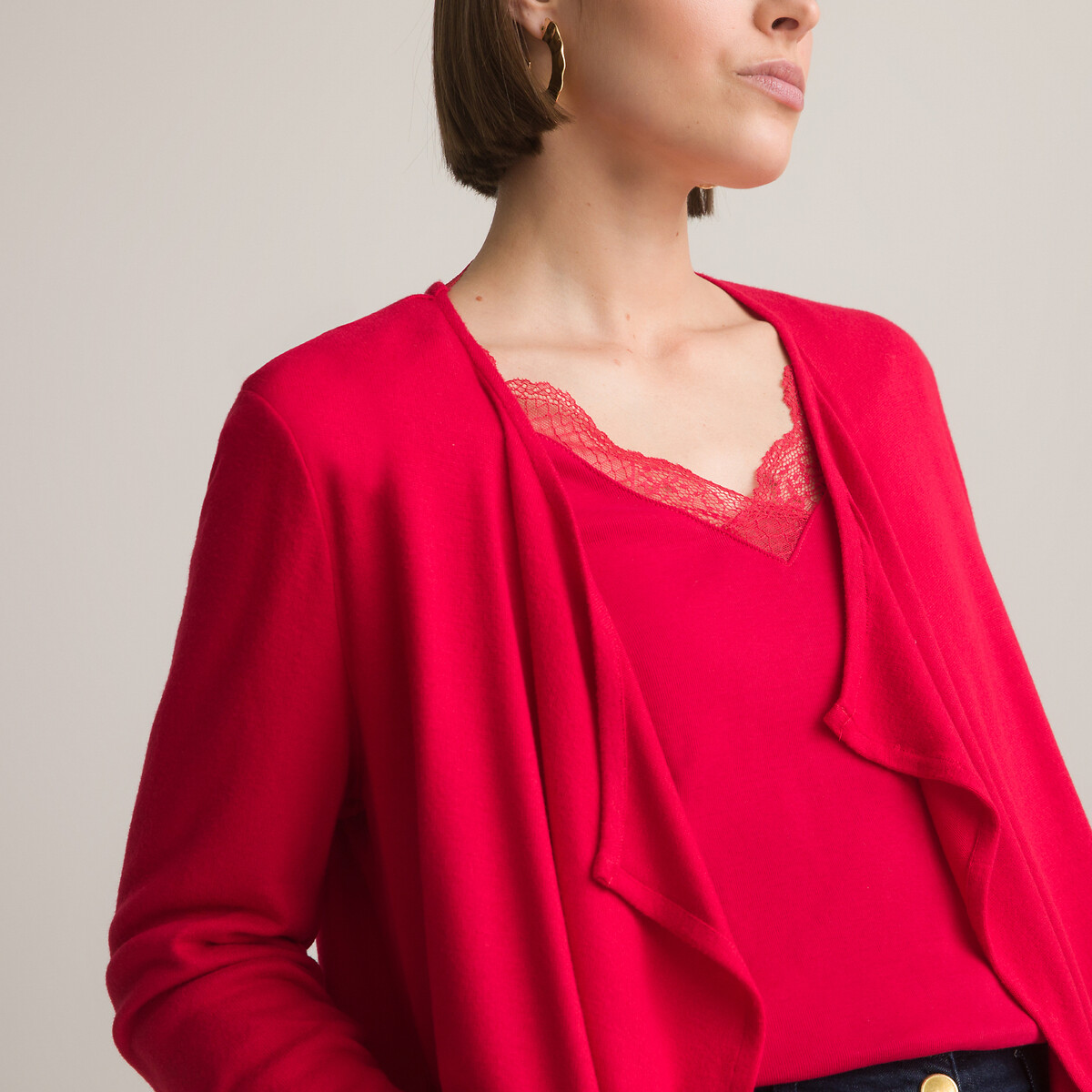 ANNE WEYBURN<br>Cardigã em malha fina