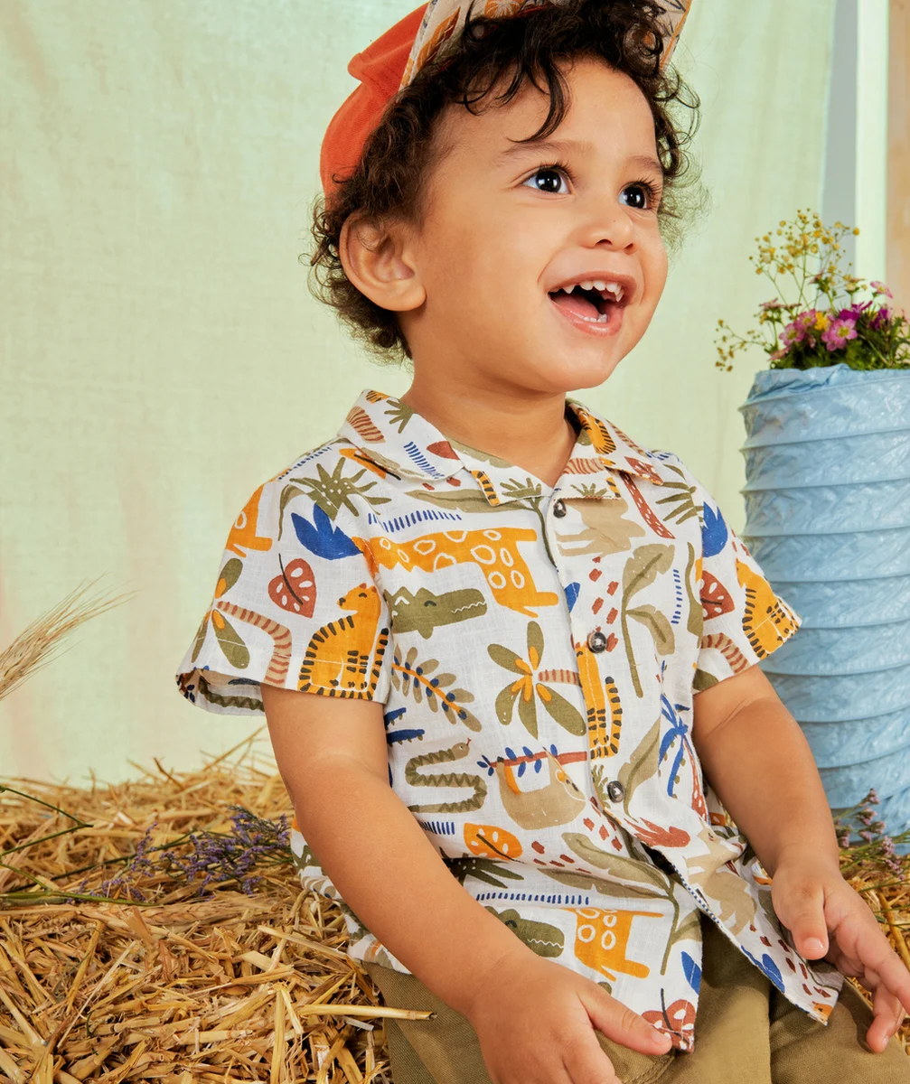 CHEMISE BÉBÉ GARÇON EN COTON THÈME JUGNLE