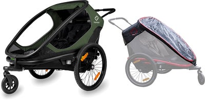 Hamax Outback Sykkelvogn inkl. Regntrekk, Green/Black
