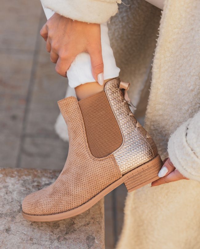Bottines femme camel chelsea - Lya