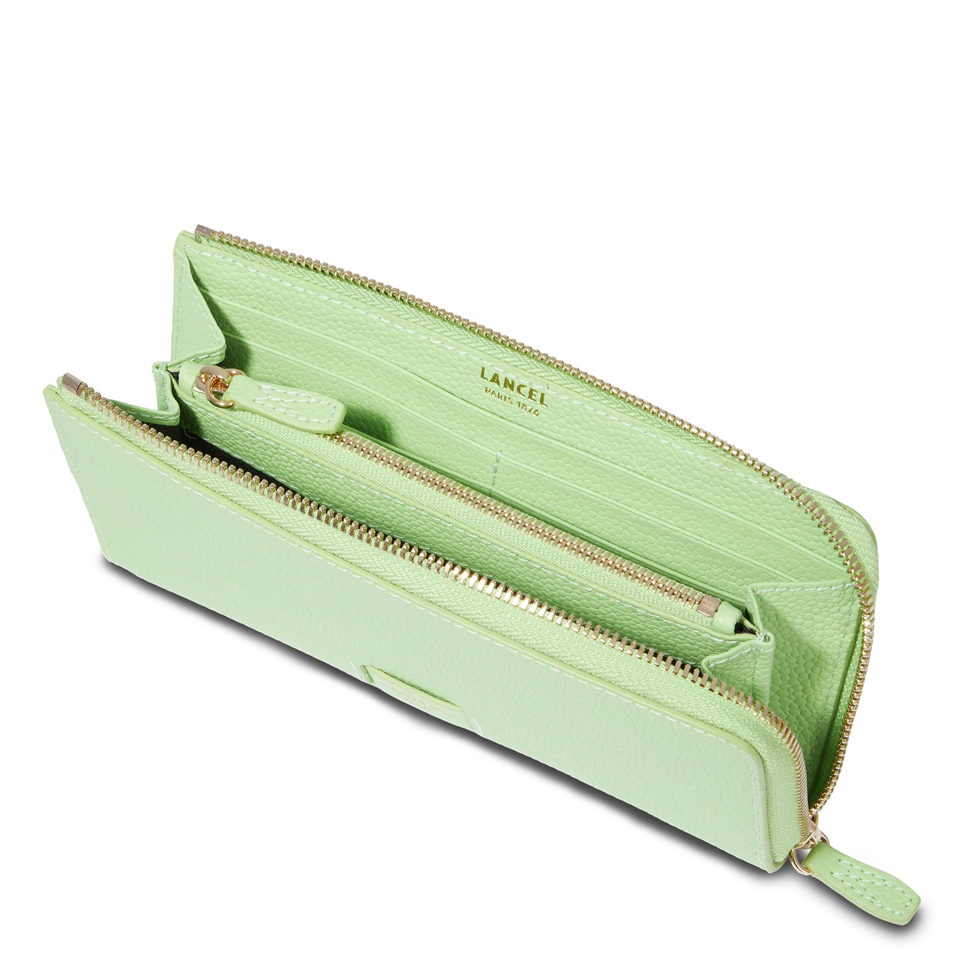 Portefeuille slim zippé Ninon de Lancel-Vert pomme