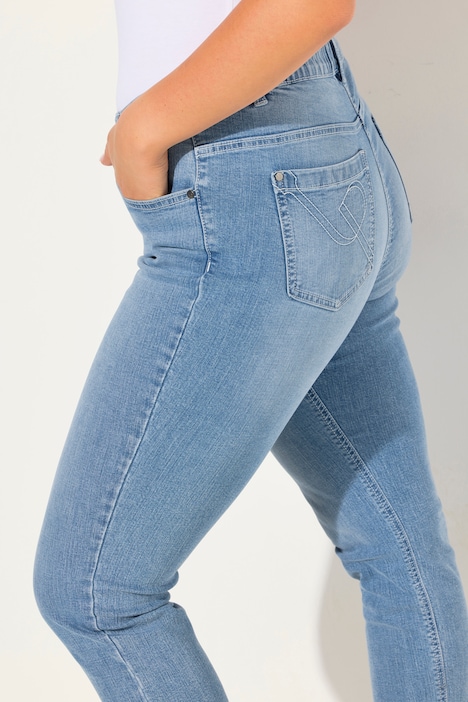 Jeans Sammy, schmales Bein, Stretch, Fransensaum