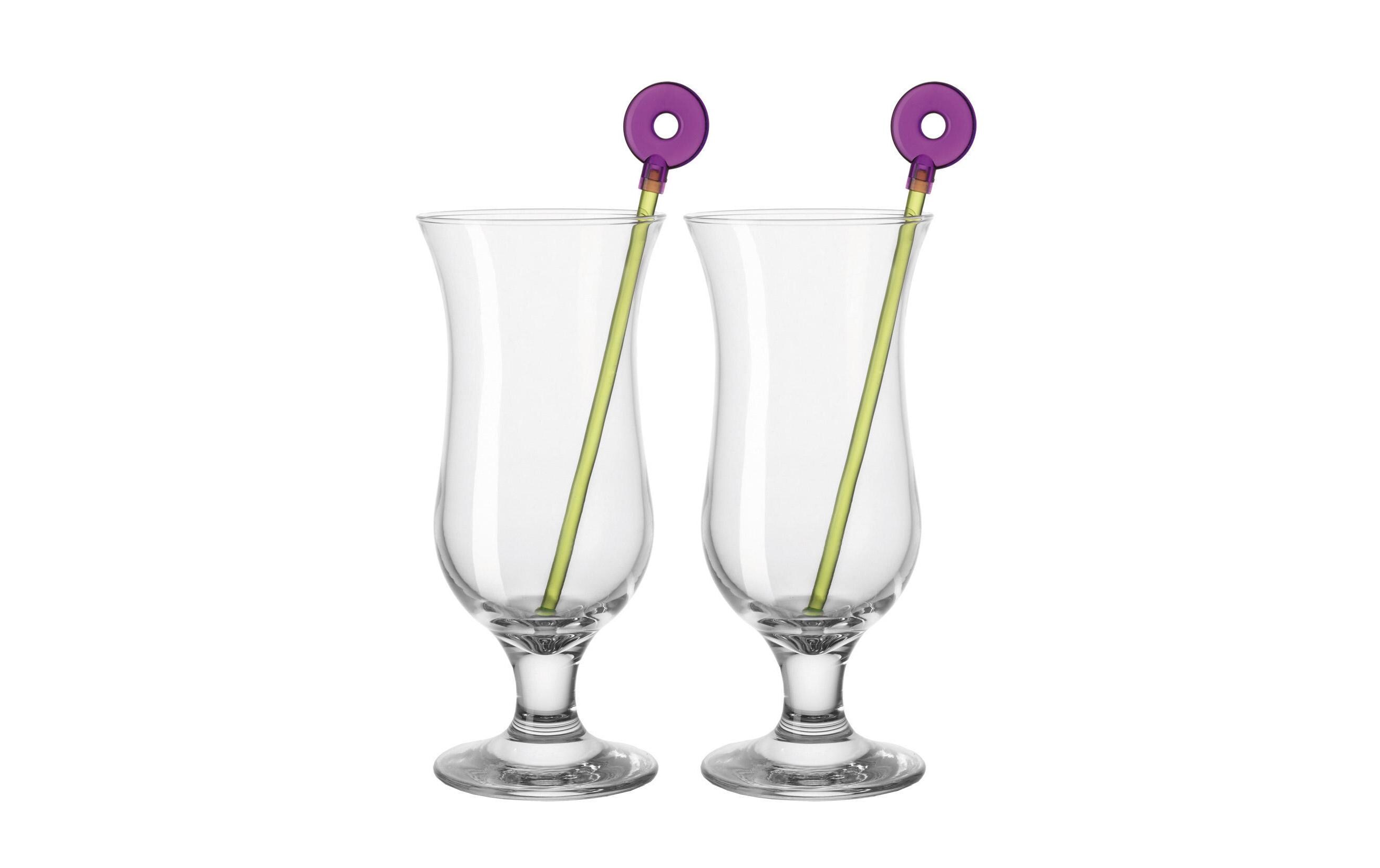 Cocktailglas Hurricane 450 ml, 2 Stück, TransparentGläser im 2er Set mit Cocktailpickern