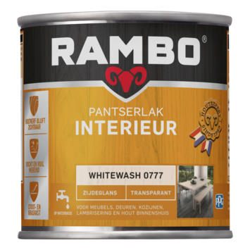 Rambo pantserlak interieur transparant zijdeglans whitewash 250 ml