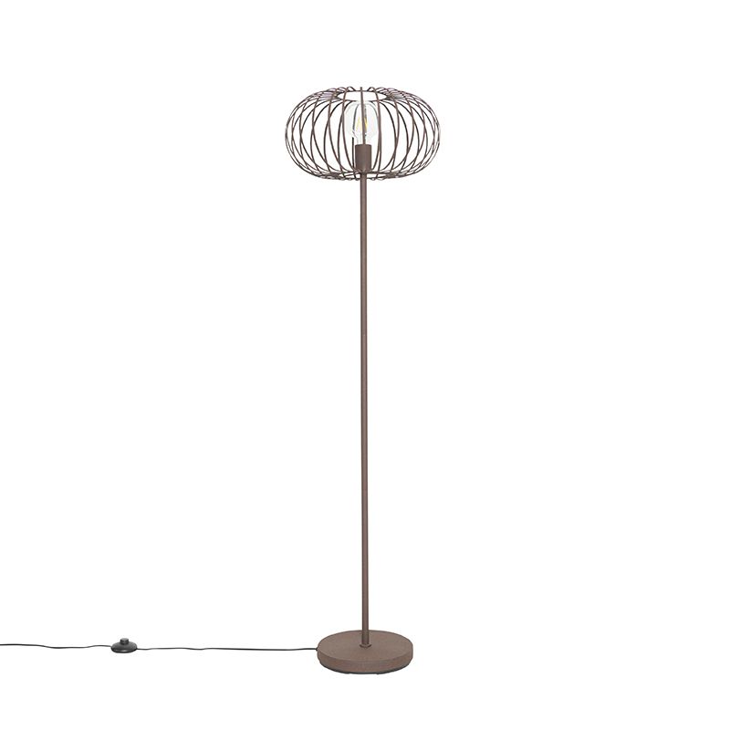 Design vloerlamp roestbruin draad - Johanna