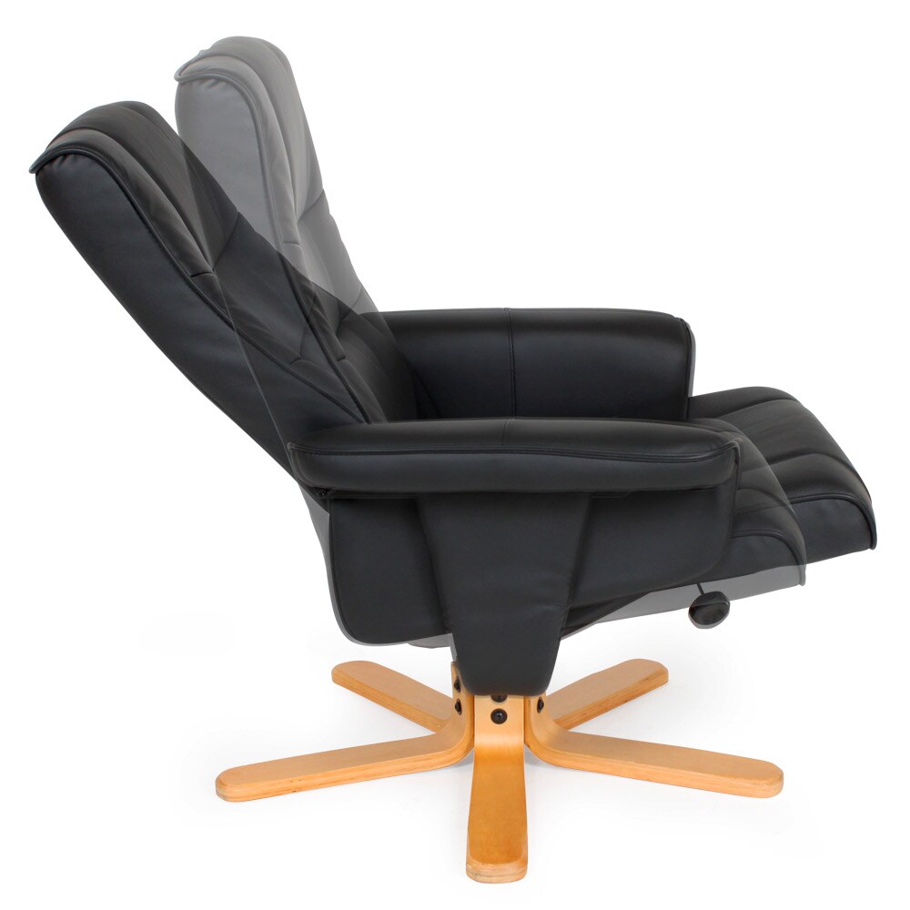 tectake® Fernsehsessel, mit Hocker, 360° drehbar, Belastbarkeit 120 kg