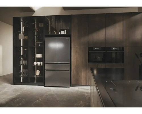 French Door koelkast HAIER HFW7918ENMP BxHxD 90,8 x 177,5 x 75 cm Koelgedeelte 363 l Vriesgedeelte 266 l Roestvrij staal