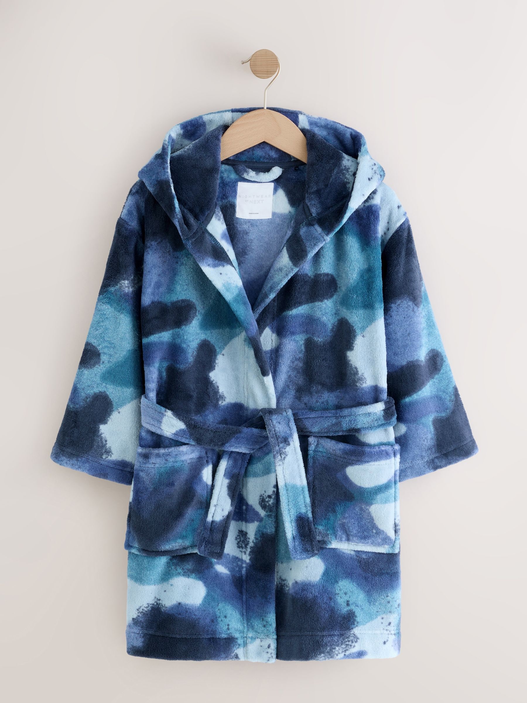Blauwe camouflage spray - Damesbadjas (3-16jaar)
