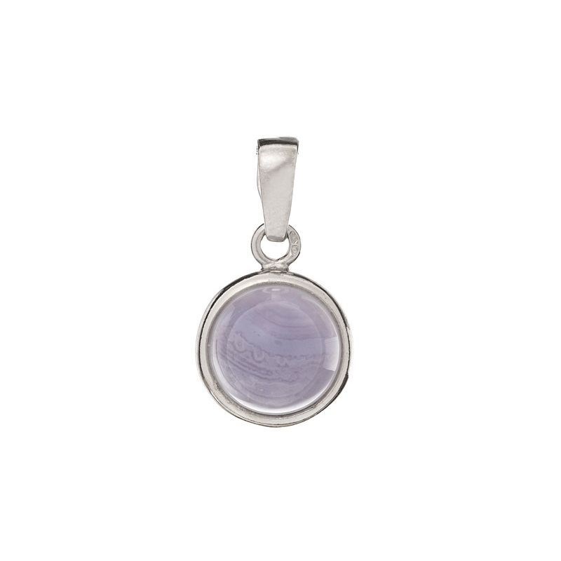 Pendentif argent 925 Agate blue lace naturelle