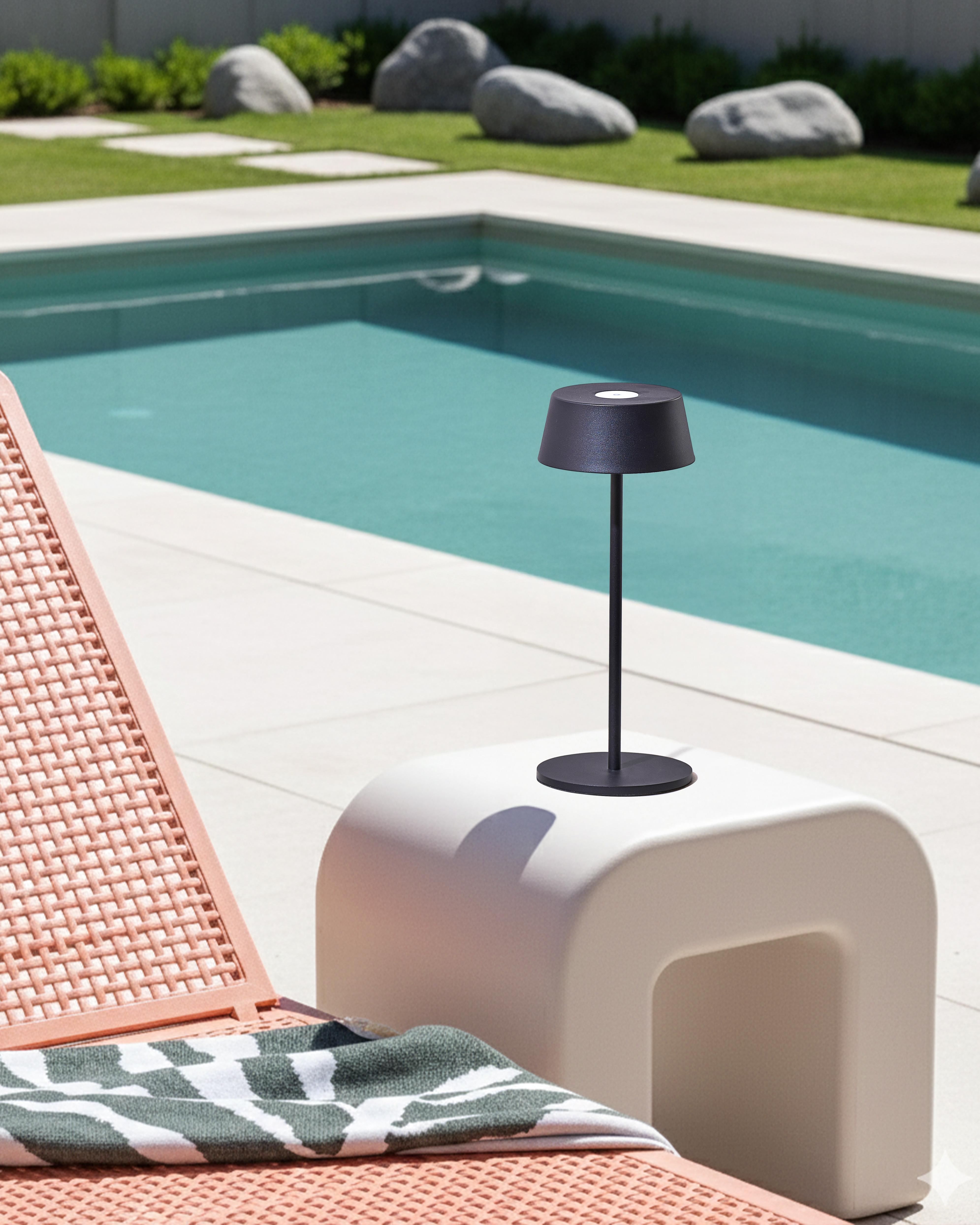 LED draadloze tafellamp GUDER met dimmer Metaal Zwart